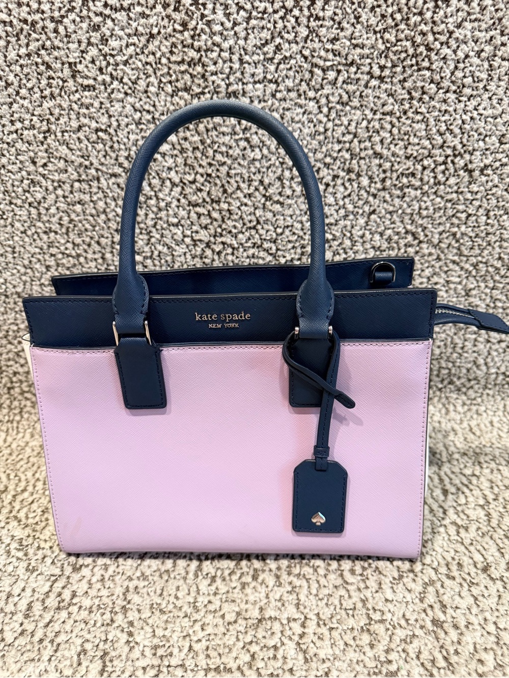 Kate Spade Cameron Street Candace Satchel — Navy & Blush Pink Colorblock